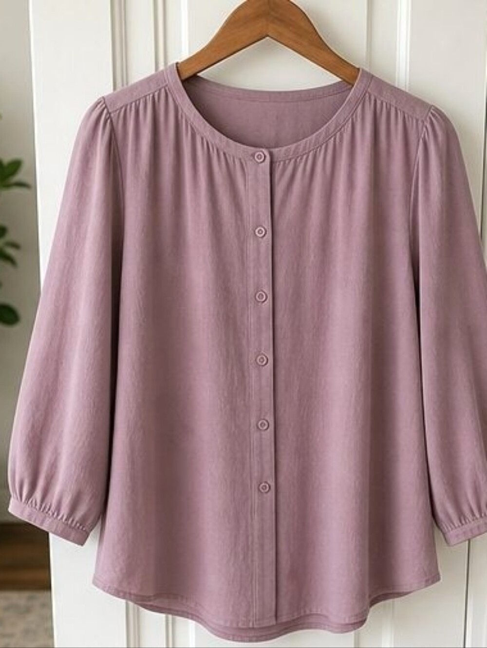 Mauve Lace Trim Top